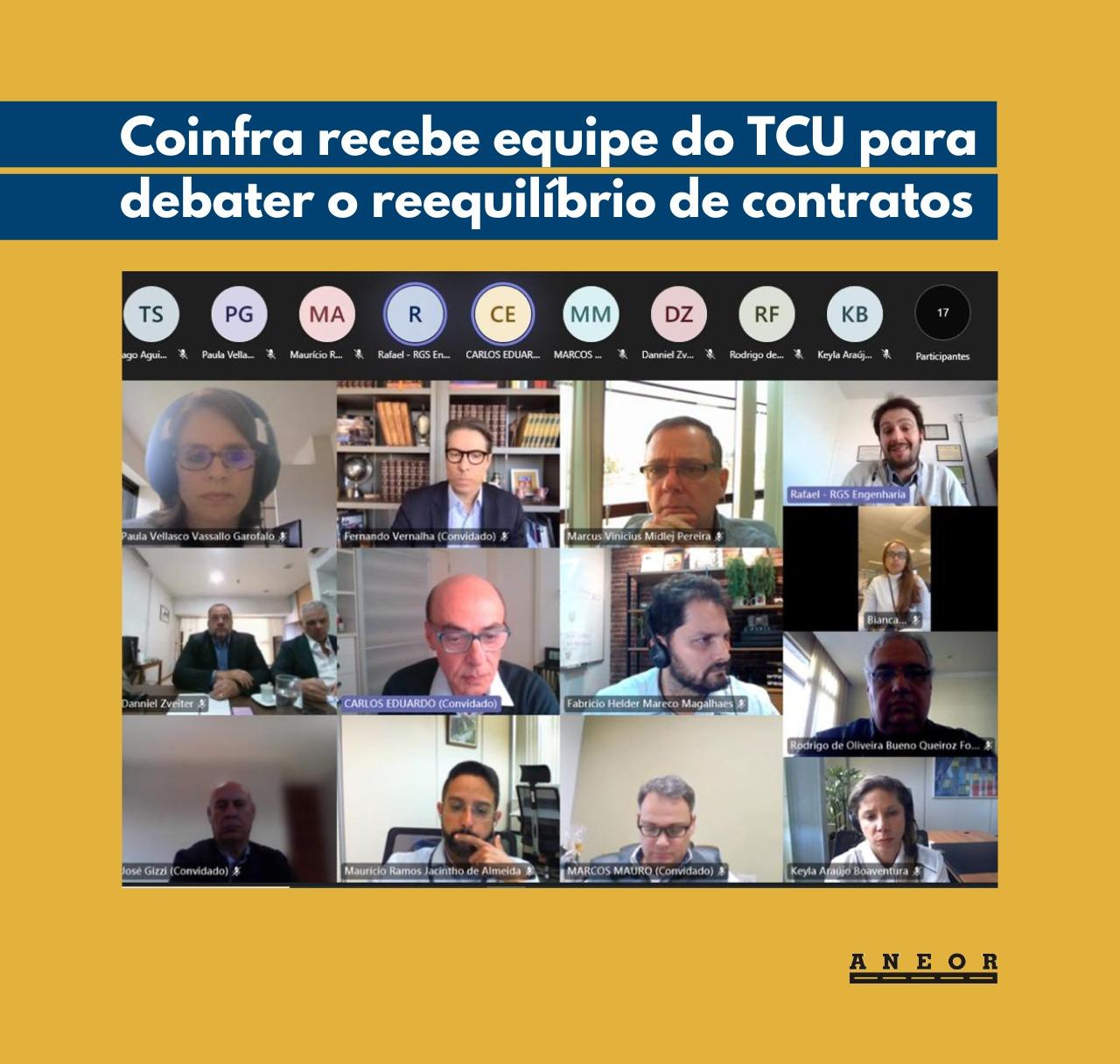 Coinfra promove reunião com equipe do TCU para debater o reequilíbrio de contratos